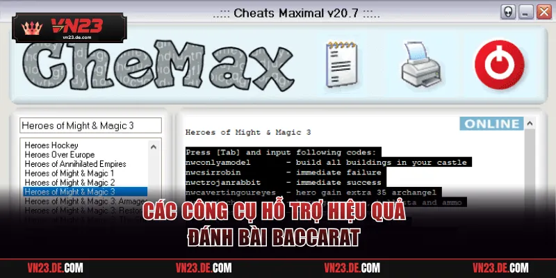 Các công cụ hỗ trợ hiệu quả đánh bài baccarat